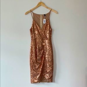 NOIR Rose Gold Sequin Dress